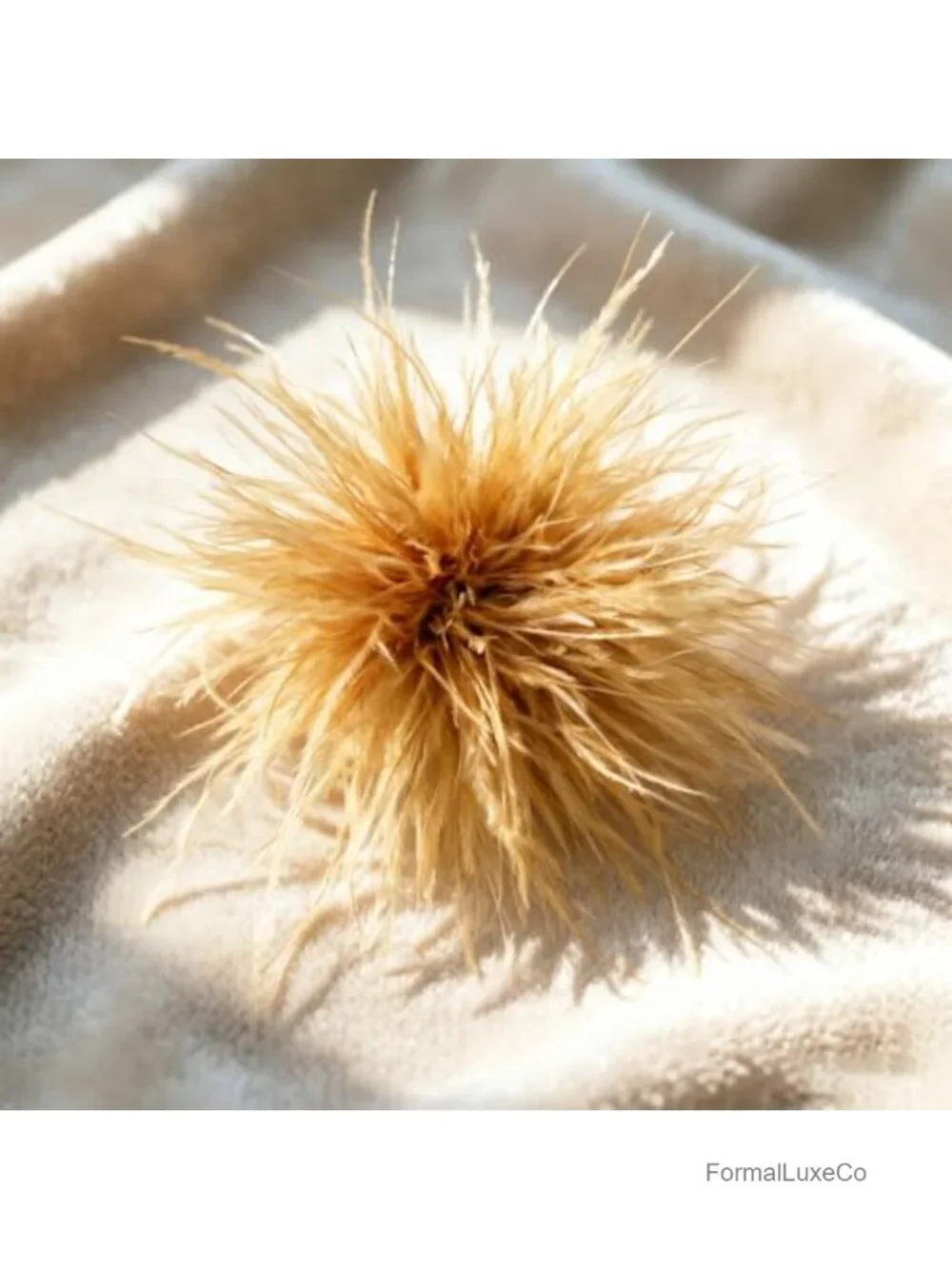 Ostrich Feather Flower Brooch, Large Statement Lapel Pin for Women, Wedding